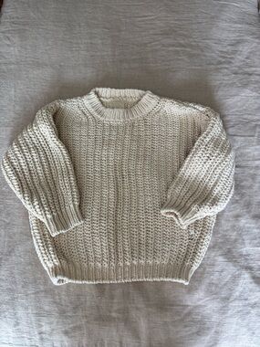 Babaa Cream Chunky Knit Kids Sweater